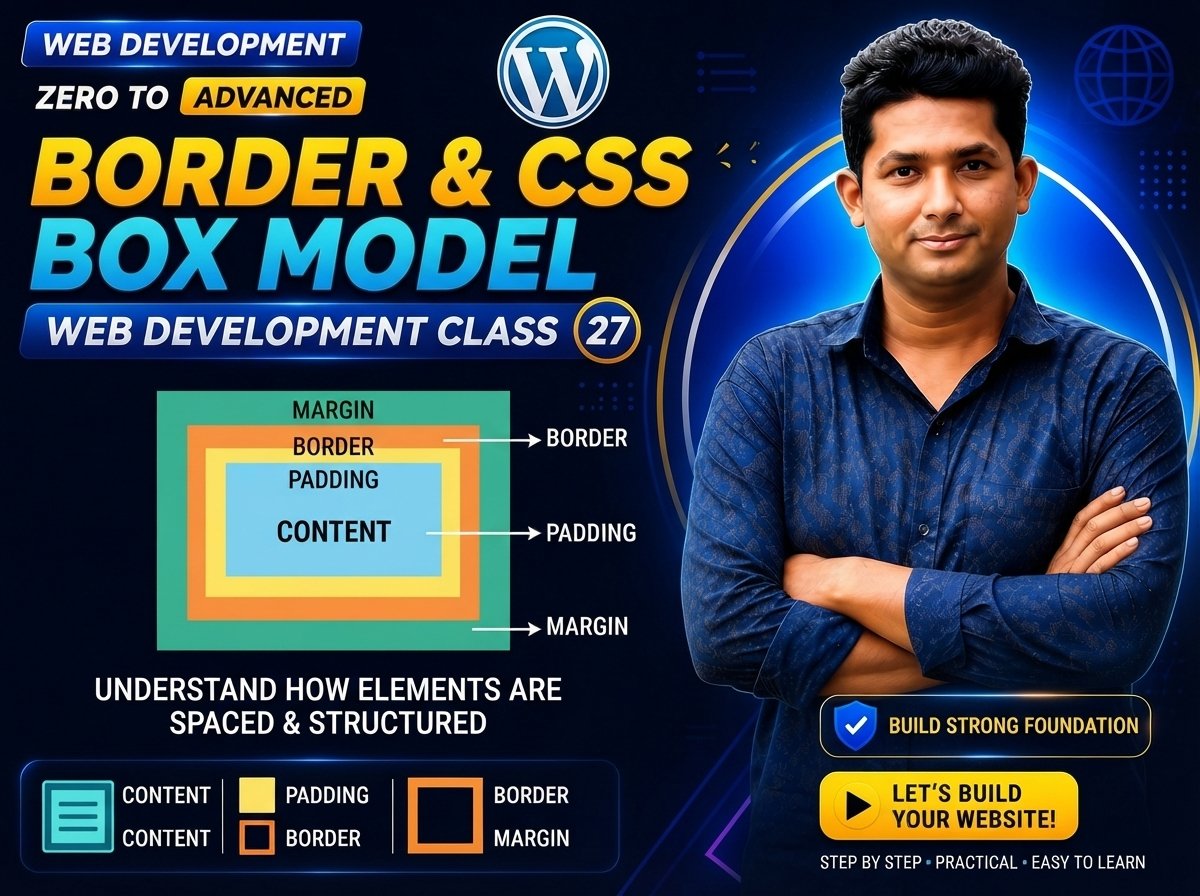 Border & CSS Box Model — Web Development Class 27