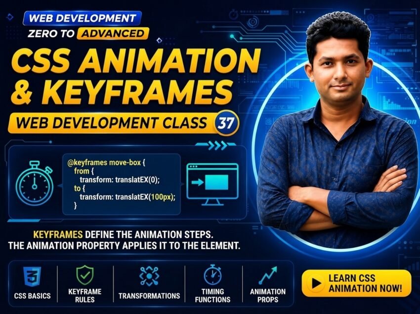 CSS Animation & Keyframes — Web Development Class 37