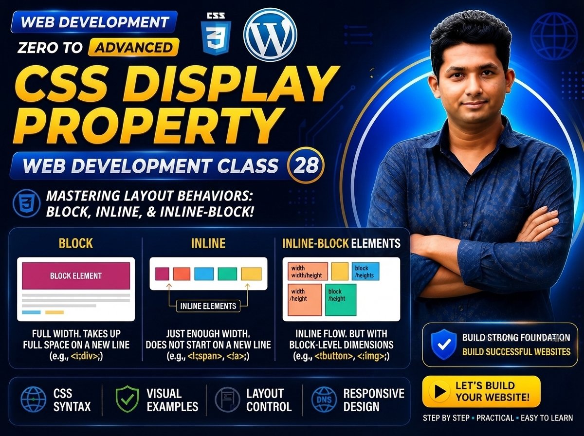 CSS Display Property — Web Development Class 28