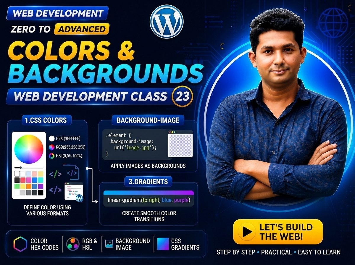 Colors & Backgrounds — Web Development Class 23