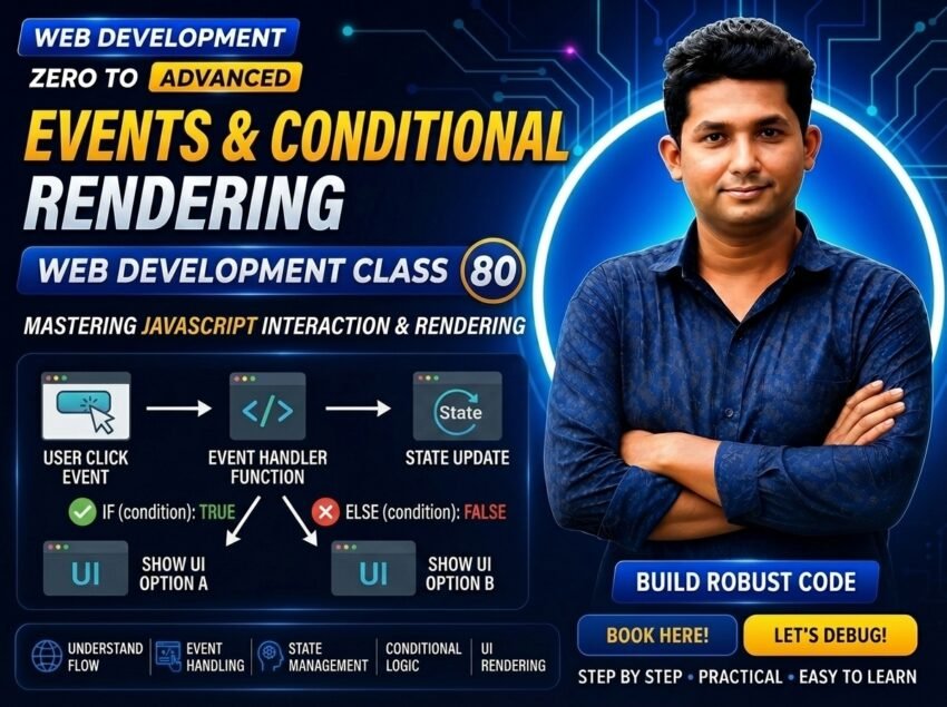 Events & Conditional Rendering — Web Development Class 80