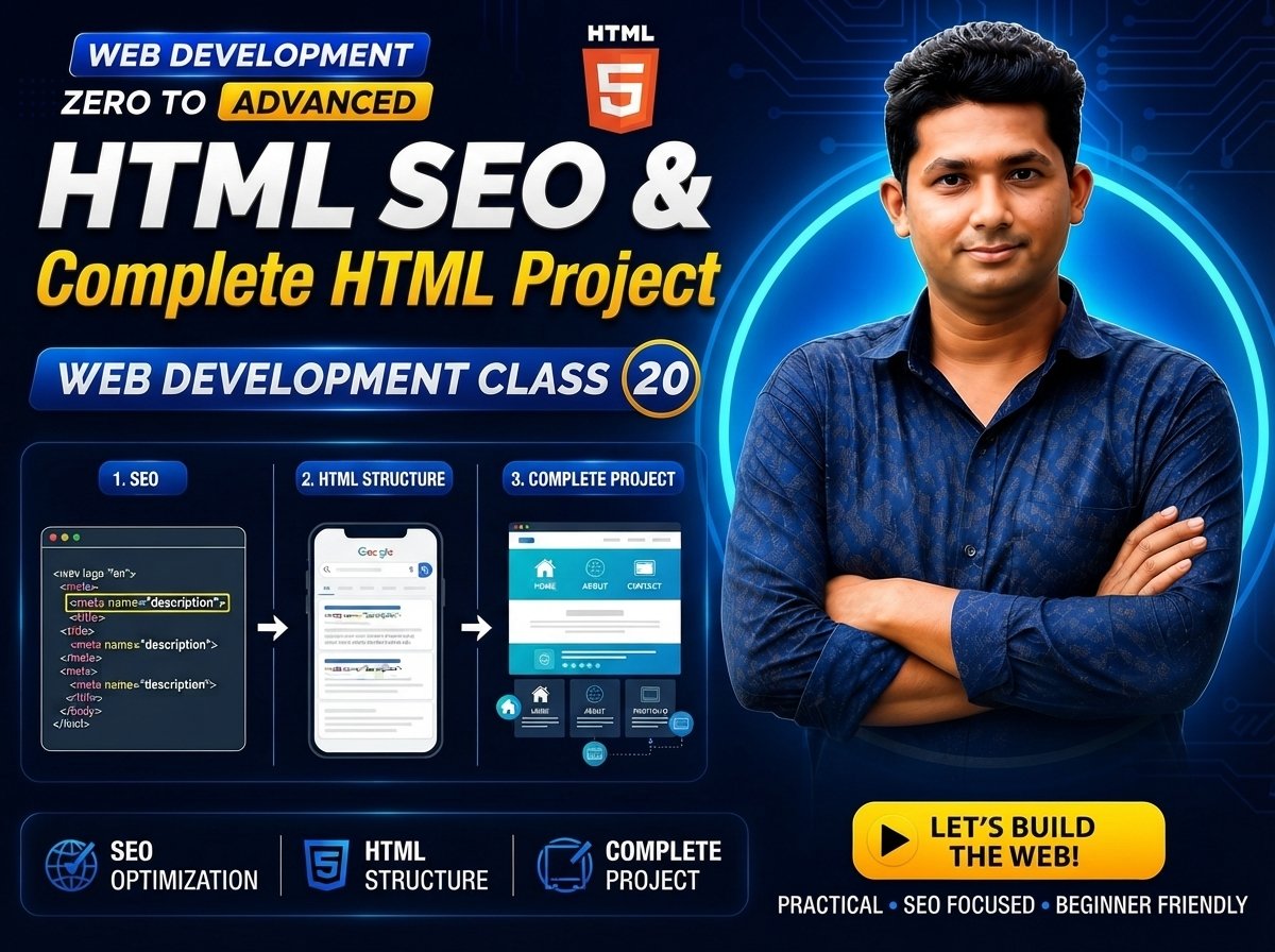 HTML SEO & Complete HTML Project — Web Development Class 20