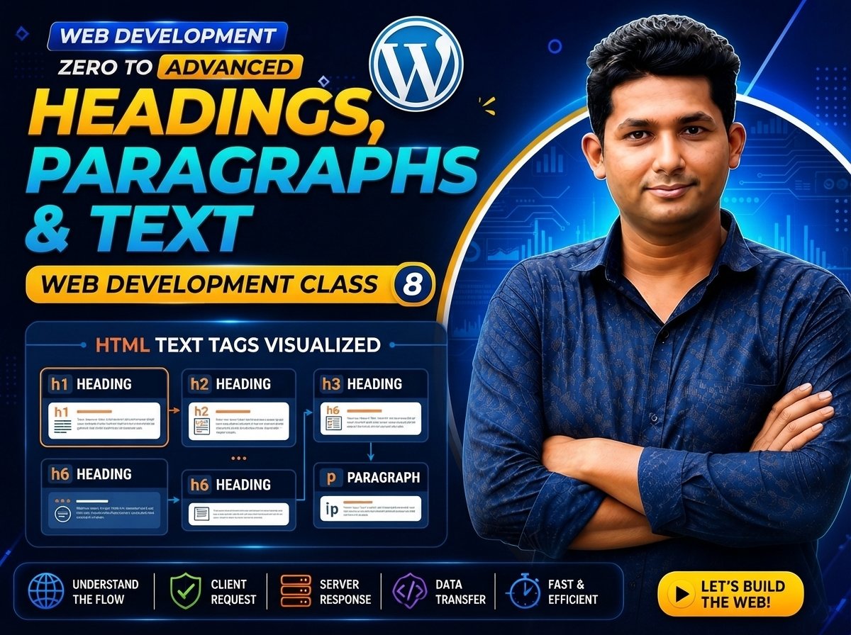 Headings, Paragraphs & Text — Web Development Class 8