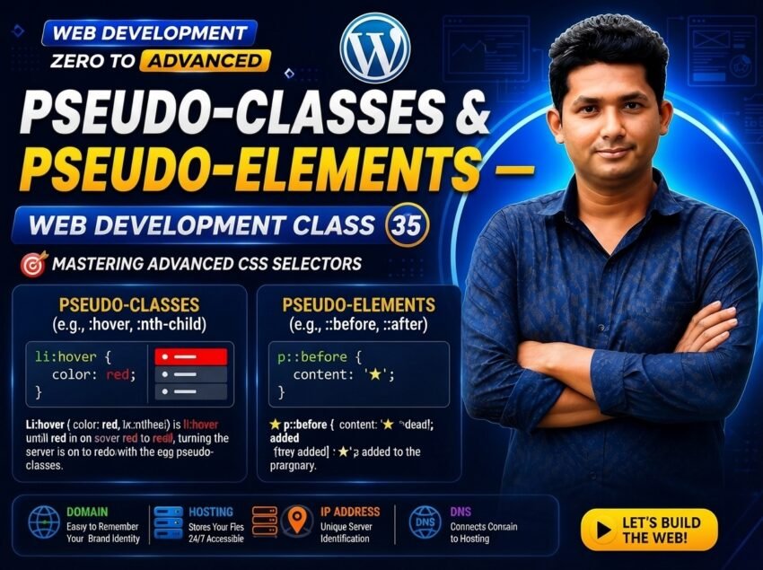 Pseudo-classes & Pseudo-elements — Web Development Class 35