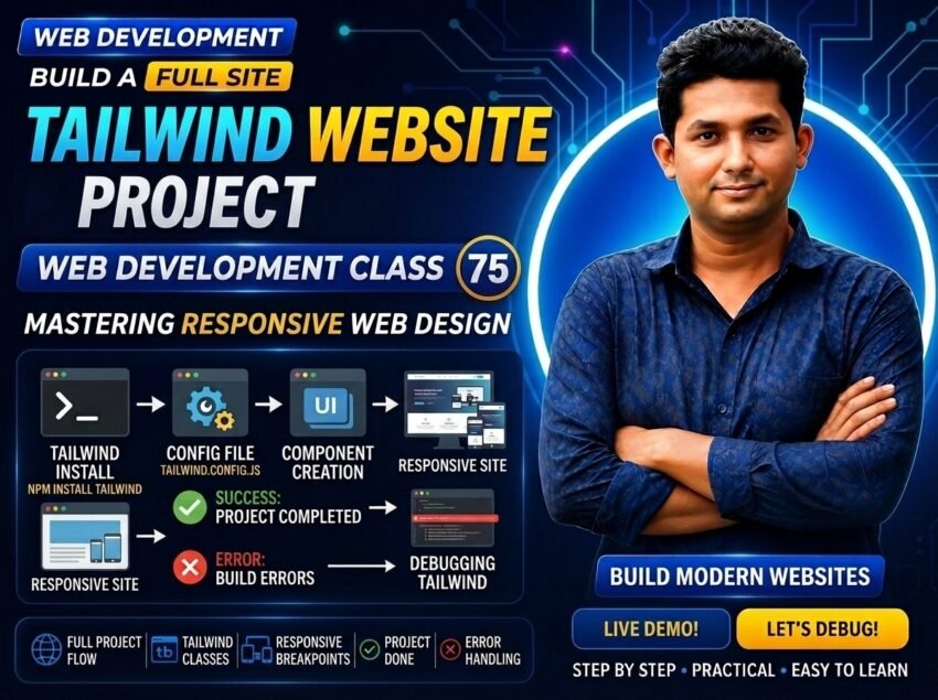 Tailwind Website Project — Web Development Class 75