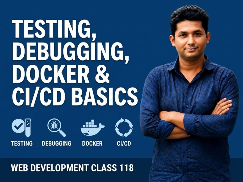 Testing, Debugging, Docker & CICD Basics — Web Development Class 118