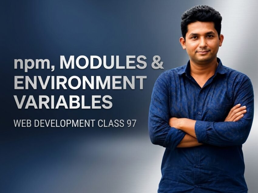 npm, Modules & Environment Variables — Web Development Class 97